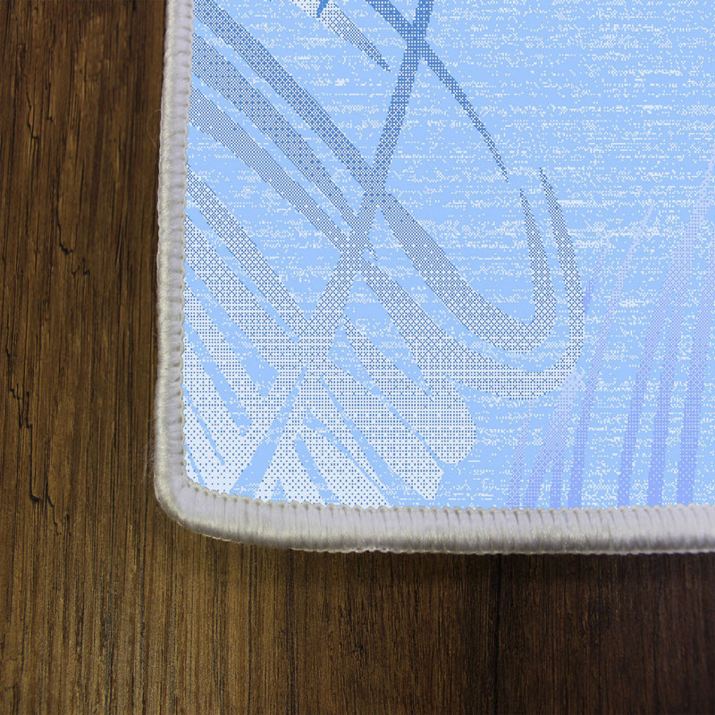 Tapis bleu en polyester Patinkin, Rectangle 2 pi 7 po x 3 pi 11 po
