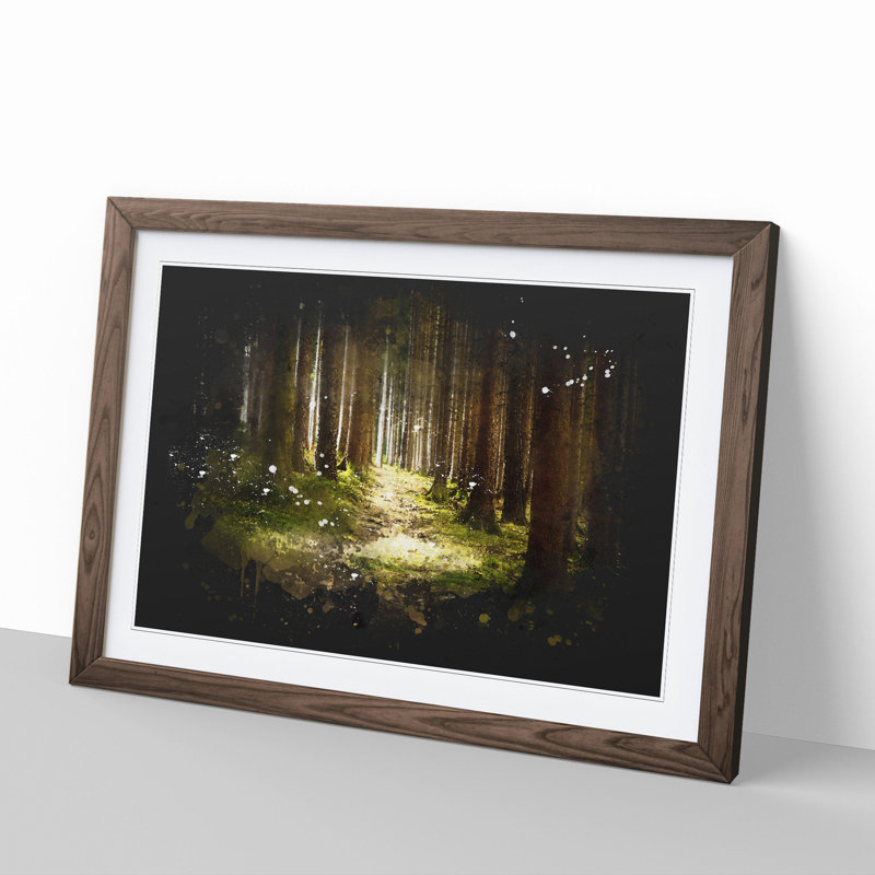 Green Forest Vol.6 - Picture Frame Graphic Art, 36cm H x 48cm W x 2cm D, Walnut Framed