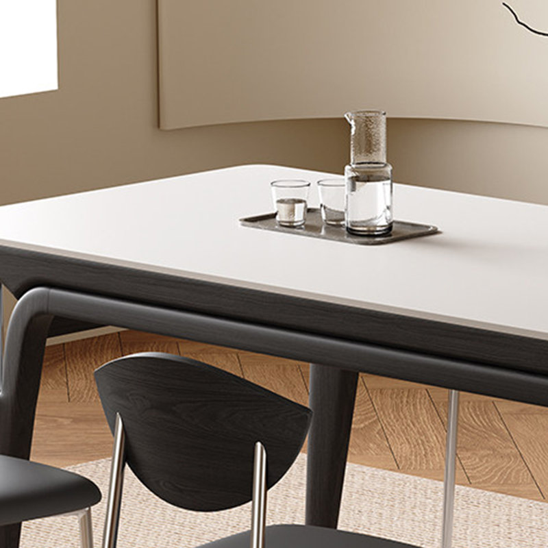 Table de salle à manger élégante, H 29,52 po x l 78,74 po x P 35,43 po, 7 pièces : table, 6 chaises