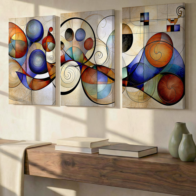 Ensemble de 3 grandes tasses à café décoratives, impression sur toile de qualité supérieure pour le salon, la chambre à coucher, le bureau et la maison, prête à être accrochée