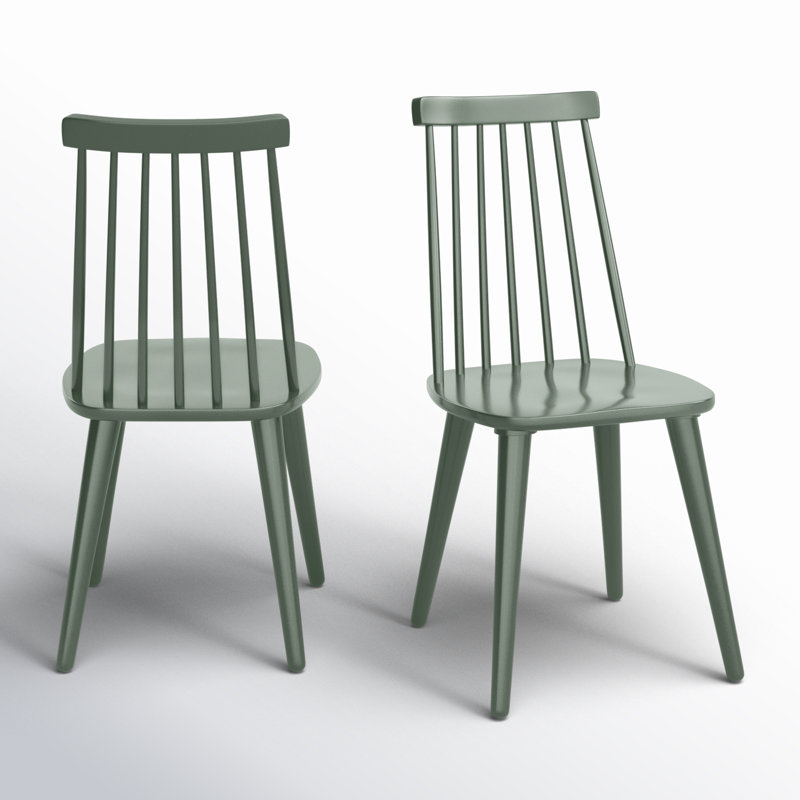 Rolde 17.7'' H Solid Wood Side Chair, Dusty Green