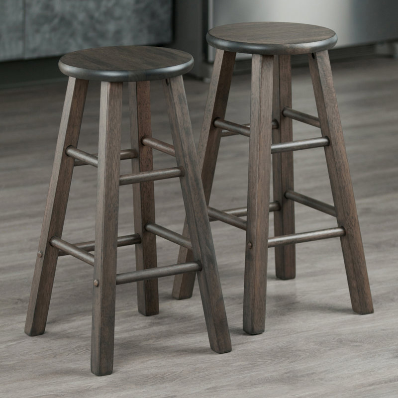 Tabouret de bar Azaya, Gris huître, Petit tabouret (assise à 23,86 po de hauteur), 2