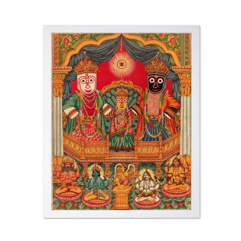 Krishna, maître du monde, H 24 po x l 32 po, Affiche, Encadrement blanc