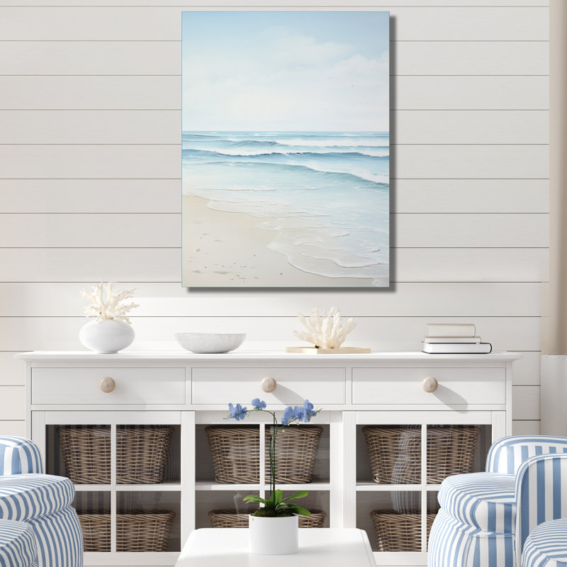 «Beach Photo Tranquil Waters I» - Décoration murale en métal nautique et plage, H 32 po x l 24 po