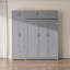 Grand lit escamotable mural avec armoires de rangement, étagères, garde-robe et tiroirs - Conception pliable peu encombrante pour les petites pièces, gris (N708S00022E-1)-416831358