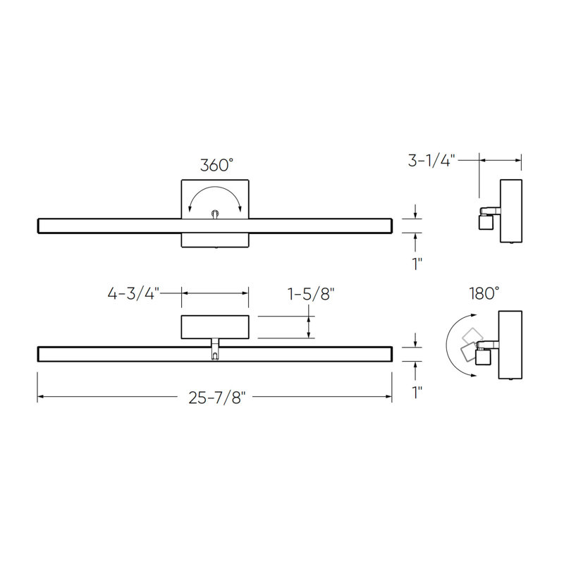Rubie Dimmable LED Vanity Light, Satin Nickel