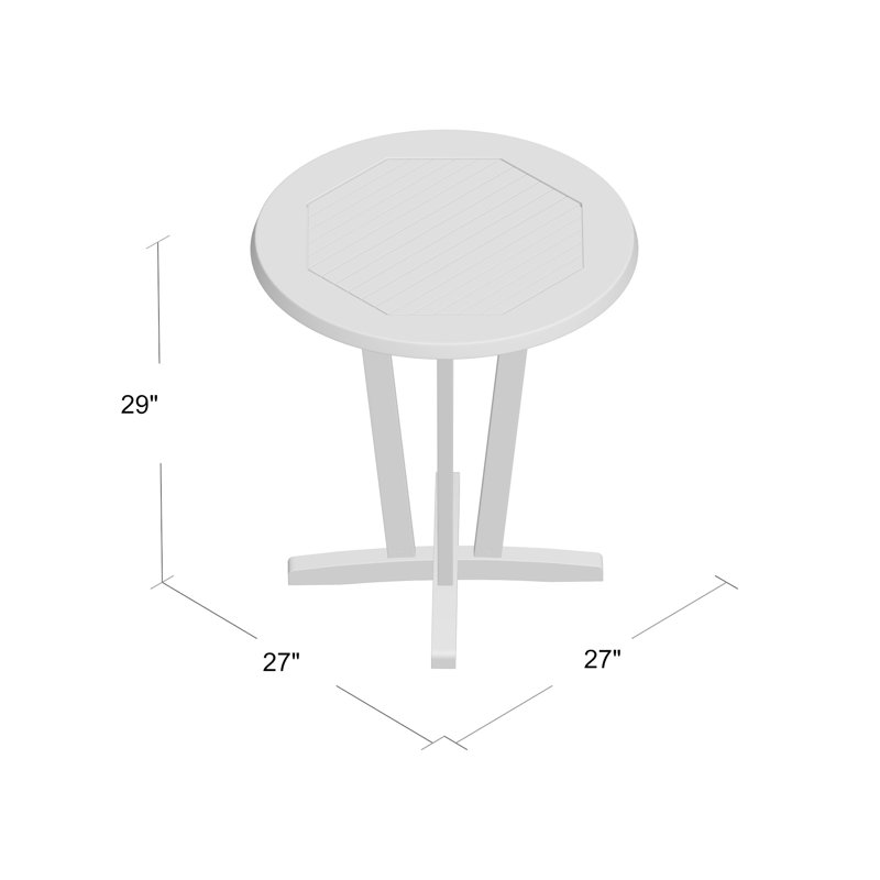 Anautica Round Teak Outdoor Dining Table , 27'' in. W 27'' in. D