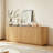 Sideboard Storage Cabinet TV Stand with wave pattern Buffet Cabinet Wooden-1333571068