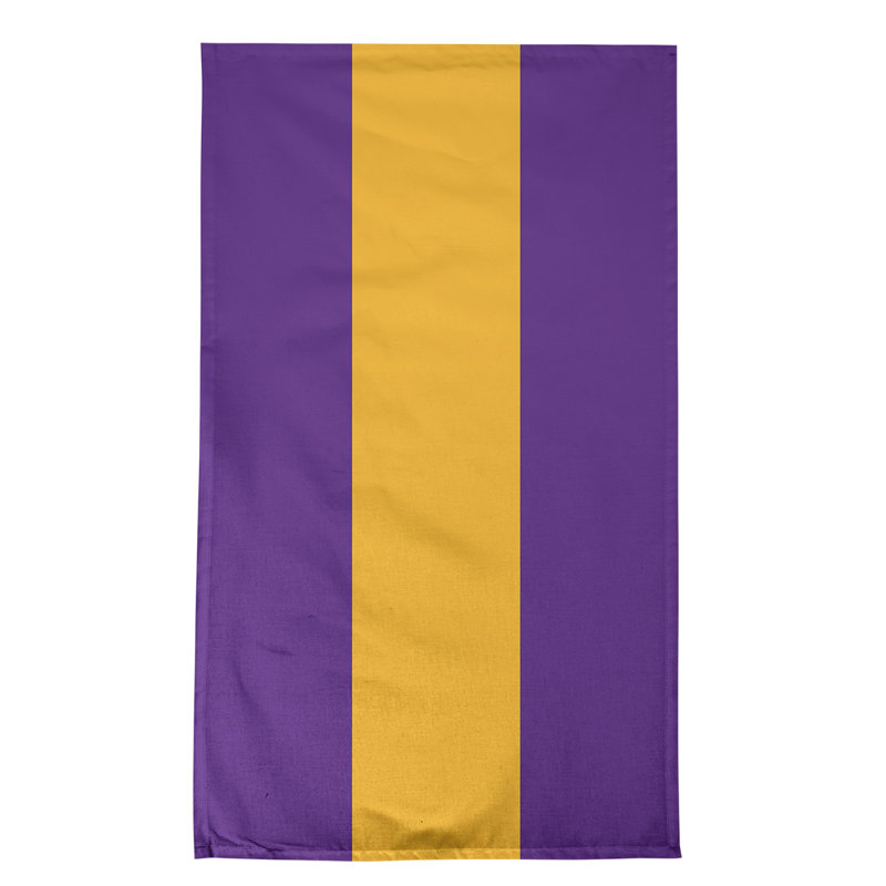 Serviette de thé à rayures pour équipe de football baltimore retour, Cotton Blend, Purple/Gold/Purple Los Angeles Basketball
