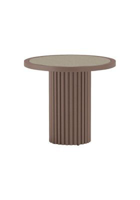 Table d'appoint extérieure Milo, Marron foncé