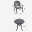 Ensemble simple de mobilier de patio en aluminium coulé avec coussins 5 pièces