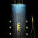 Fontana Gold Finish Square Multi-Color LED Rain Shower System with Ceiling Mount and Body Jets