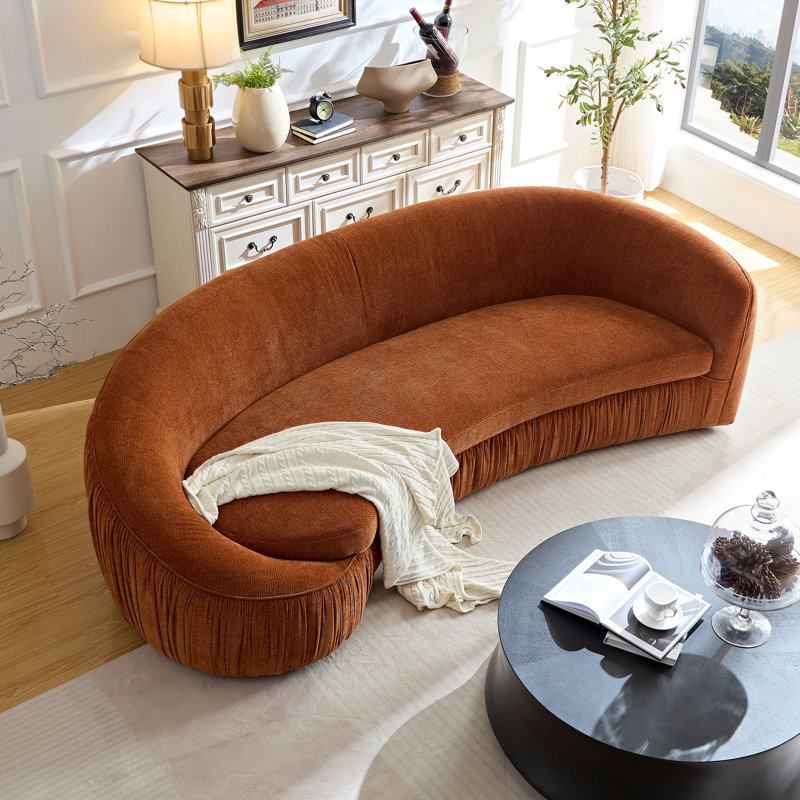 Canapé de salon 92 plis recouvert de tissu 92,1 po, Polyester orange