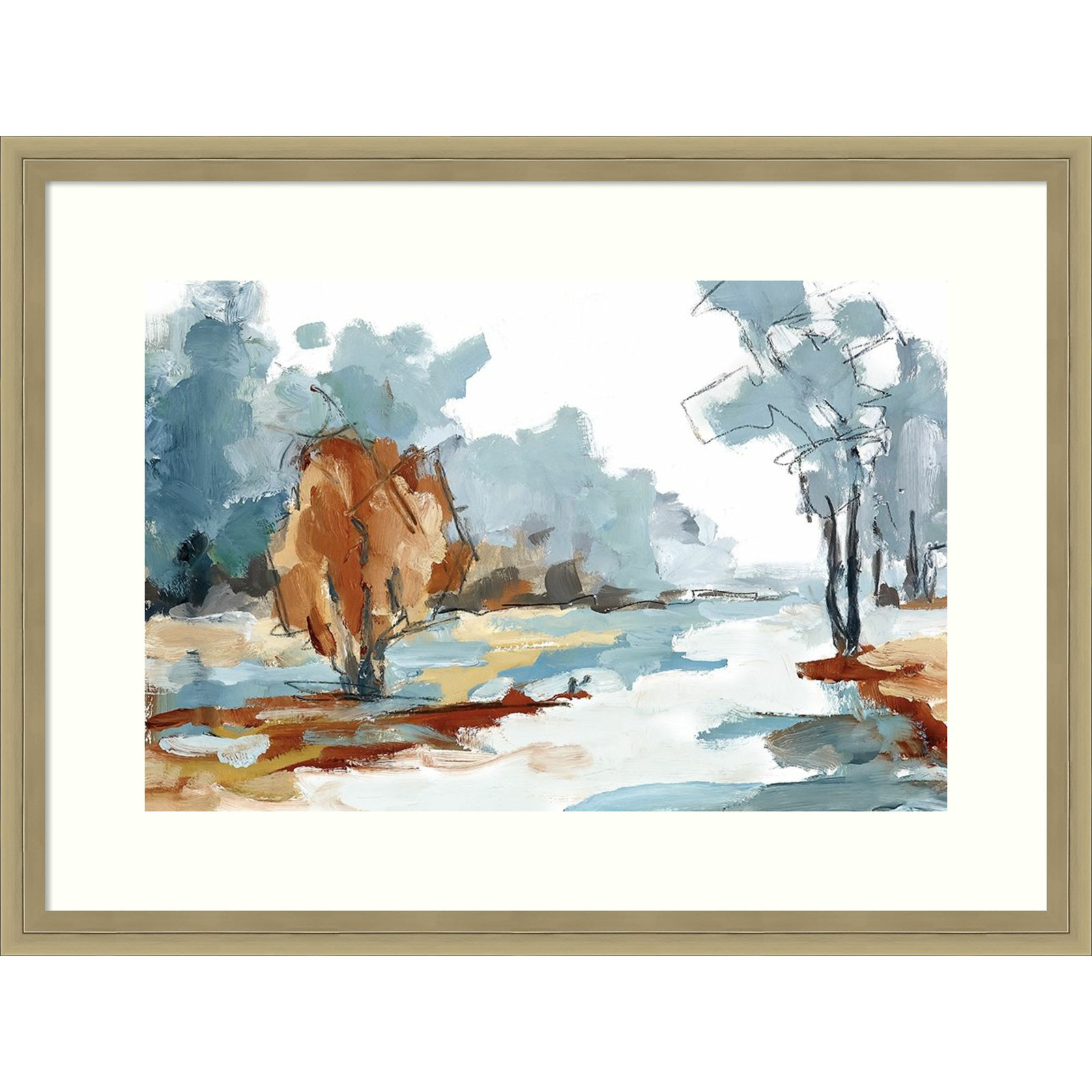 Backroads VI by Jacqueline Ellens, Champagne Framed Paper, 18" H x 25" W