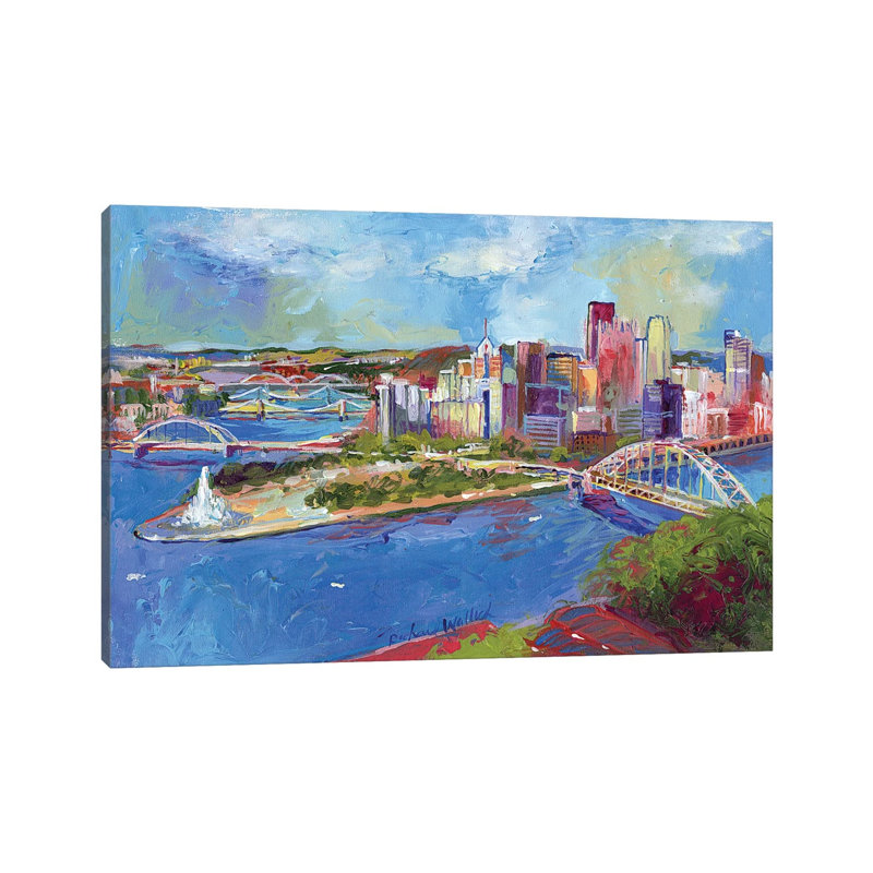 Pittsburgh by Richard Wallich - No Frame Painting on Canvas, 66.04 cm H x 45.72 cm W x 1.91 cm D