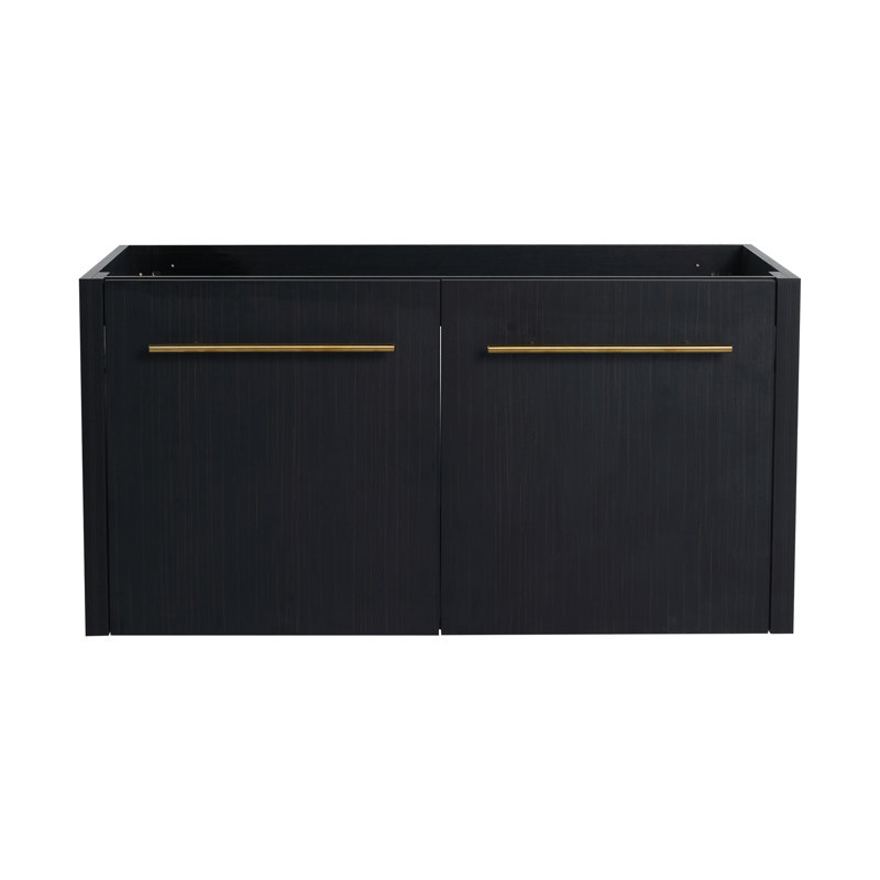 Meuble-lavabo de salle de bain 36 po, châtaignier noir, style moderne avec rangement riche 36 po, attrait et intérieur spacieux