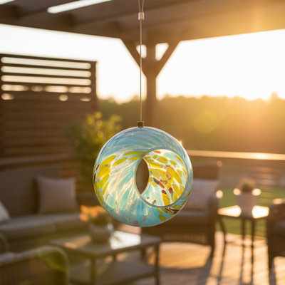 Mangeoire solaire pour oiseaux avec design en verre - Spring Sky