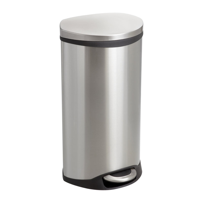 Poubelle à pédale 7,5 gallons Ellipse, Acier inoxydable, H 26,5 po x l 15 po x P 13,5 po