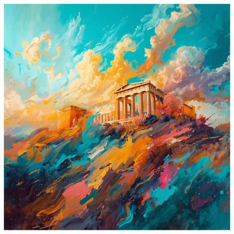 Housses de couette Vibrant Parthenon Landscape, Twin