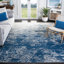 Tapis abstrait gris clair / bleu N'Keal-525112261-447731237