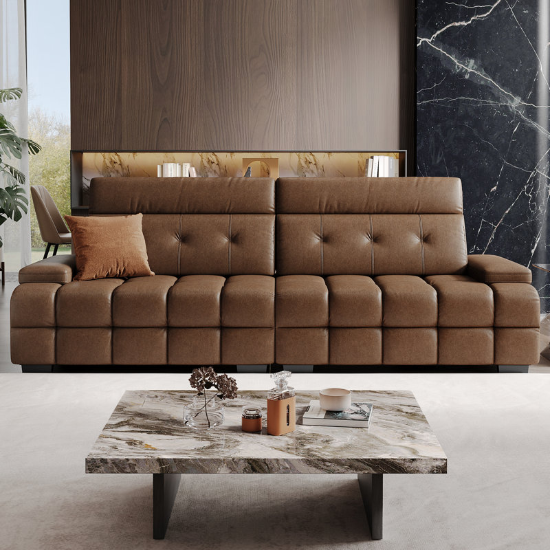 Canapé surdimensionné 102,4 po Mid-Century Lawrence, Brun