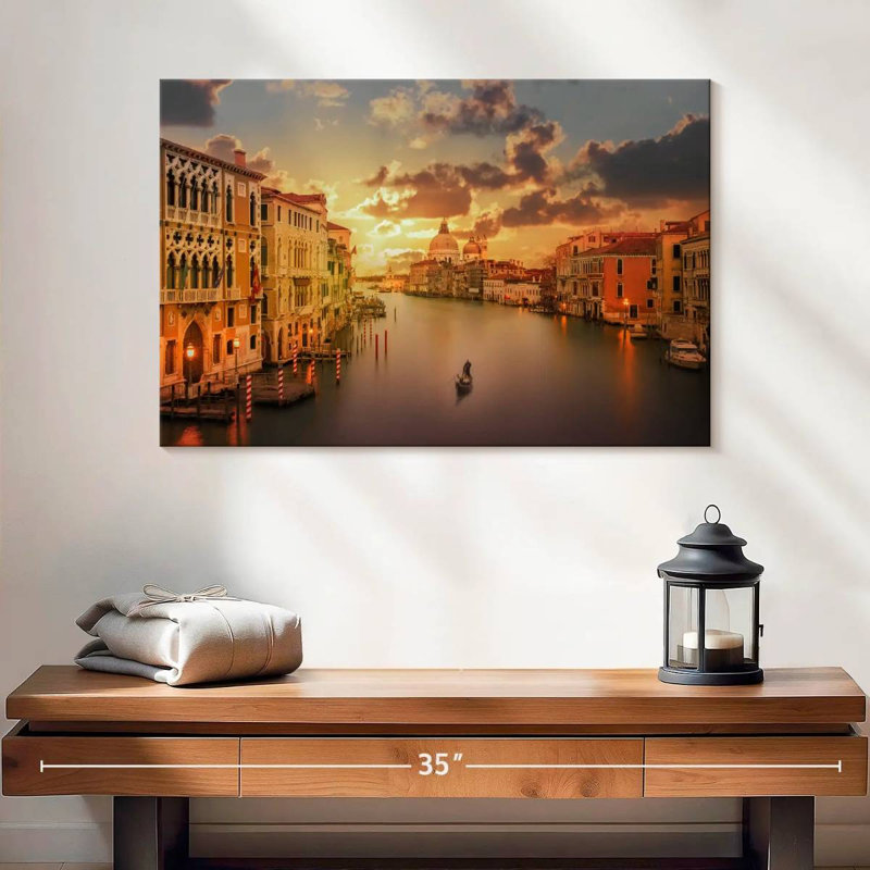 Coucher de soleil Tergel à Venise, H 16 po x l 24 po