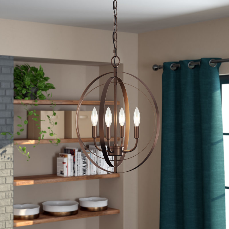 Gurney Slade 4 - Light Dimmable Globe Chandelier, Oil Rubbed Bronze