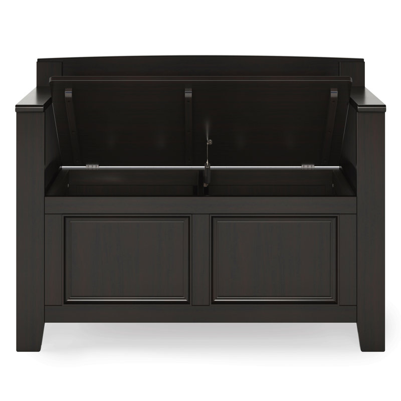 Small Entryway Storage Bench, Dark Brown
