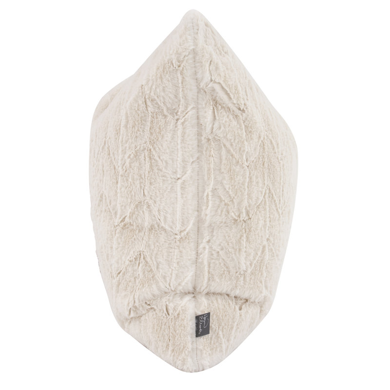 Housse et insert de coussin carré en fausse fourrure, H 20 po x l 20 po, Blanc