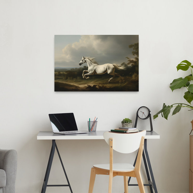 Impression d'art mural majestueux, cheval, classique, dramatique, paysage abstrait, H 24 po x l 36 po