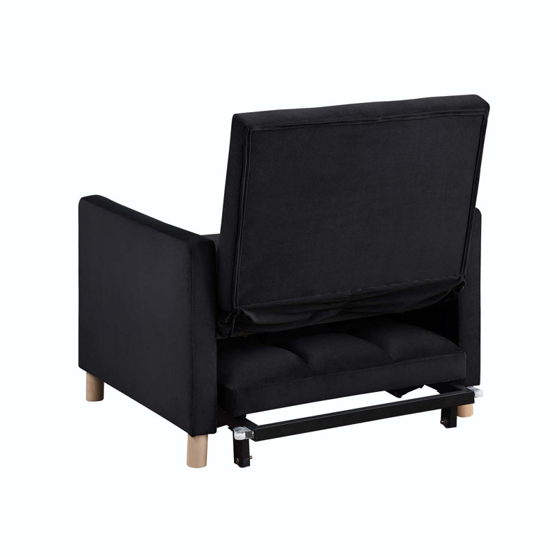 Upholstered Armchair, Black Velvet