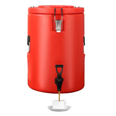 Stainless Steel Insulated Beverage Dispenser, 4.5 Gallon, Non-Electric Hot and Cold Drink Server with Spigot, Red