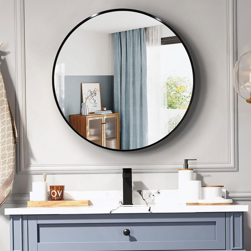 Miroir rond en métal, 36 po x 36 po