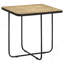 Table d'appoint en travertin et noir.
