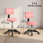 Tabouret roulant avec roulettes, tabouret pivotant avec support pour le dos, rose