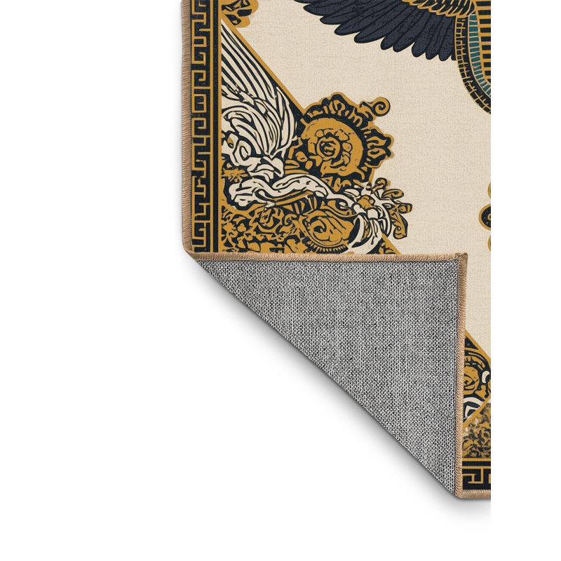Tapis oriental orné de symboles symboliques lavables à la machine Pittman Pharaoh, 8 x 12