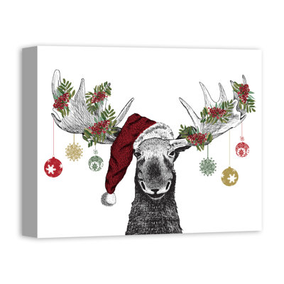 «Christmas Moose», reproduction sur toile