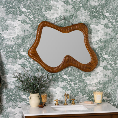 Miroir abstrait en bois massif Raymond