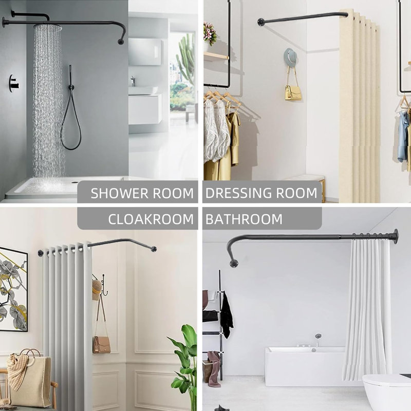39.8cm L-Shaped Wall Shower Curtain Pole