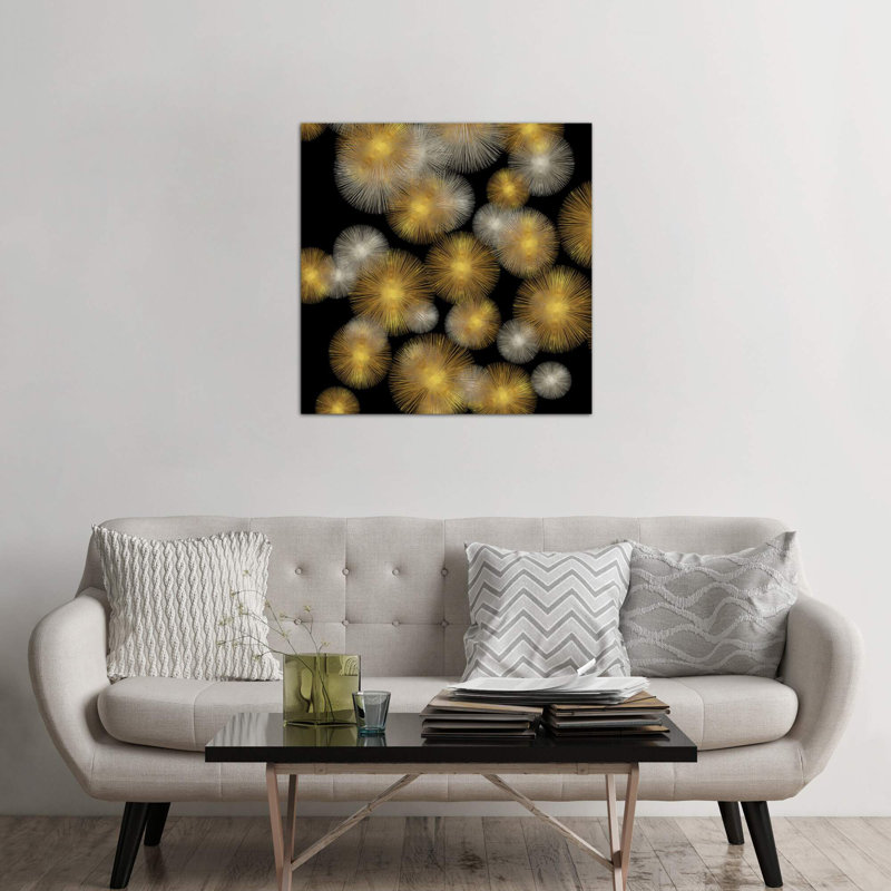 Flourish In Gold And Silver by Abby Young - Wrapped Canvas Print, 93.98 cm H x 93.98 cm W x 1.91 cm D
