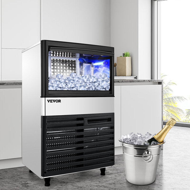 VEVOR 132 lb. Daily Production Cube Clear Ice Freestanding Ice Maker