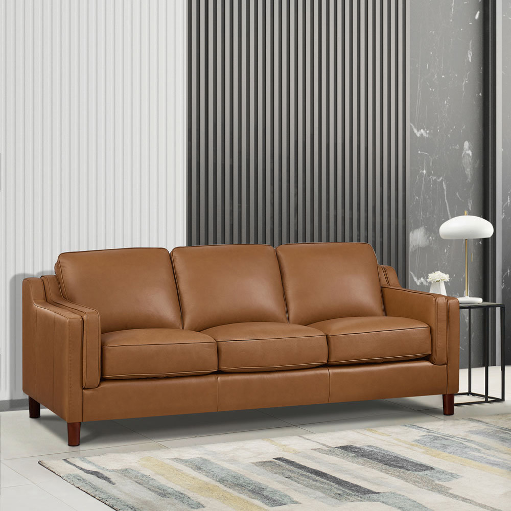 Pearlena Korban 84'' Genuine Leather Sofa Ebern Designs Upholstery