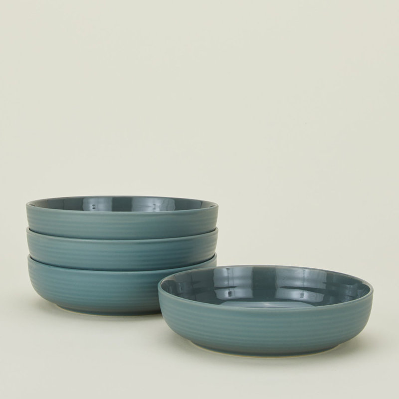 Essential Stoneware Dinnerware Set - Service for 4, Peacock
