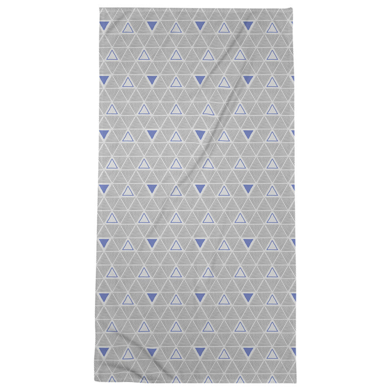 Serviette de bain Classic, Gris clair / bleu foncé