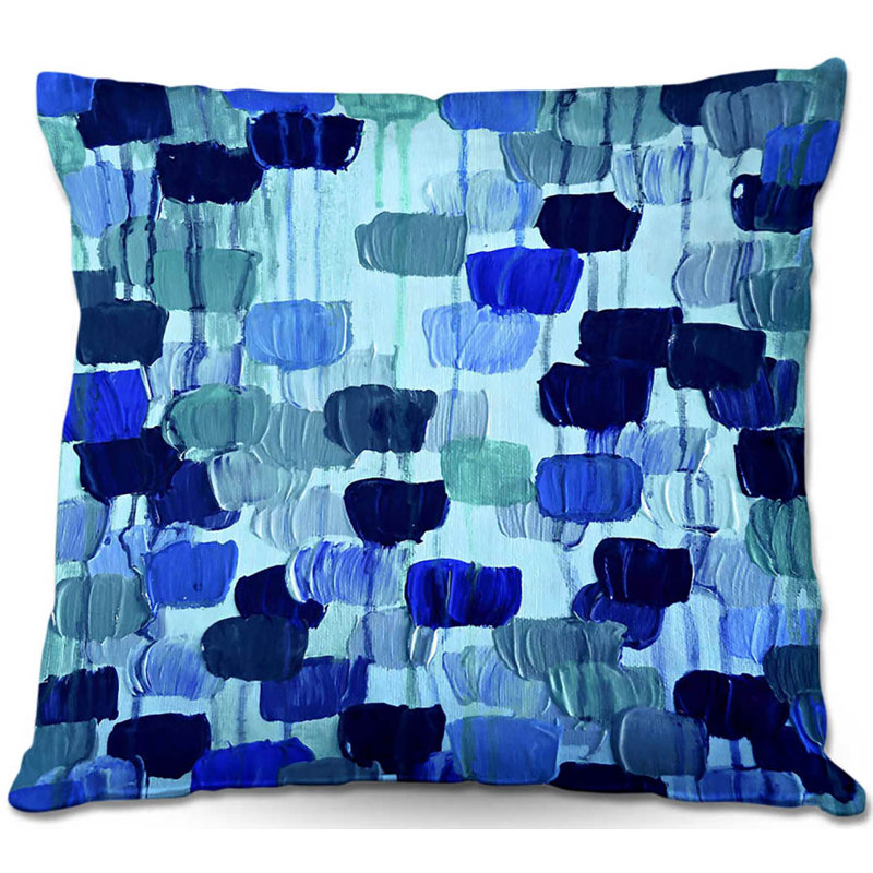 Coussin décoratif en forme de fleur pour canapé, 20 po x 20 po, Clair / bleu / bleu marine