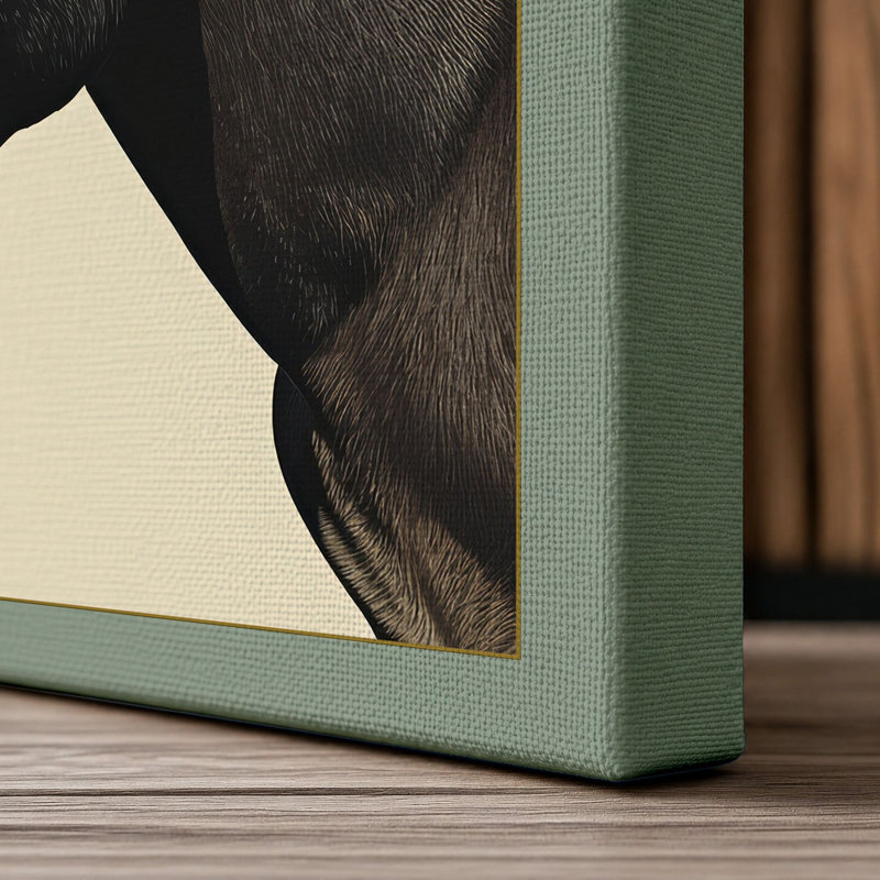 Donkey Study Boho - Wrapped Canvas, 36x24 - 91.4 x 61.0 cm, Sage Border