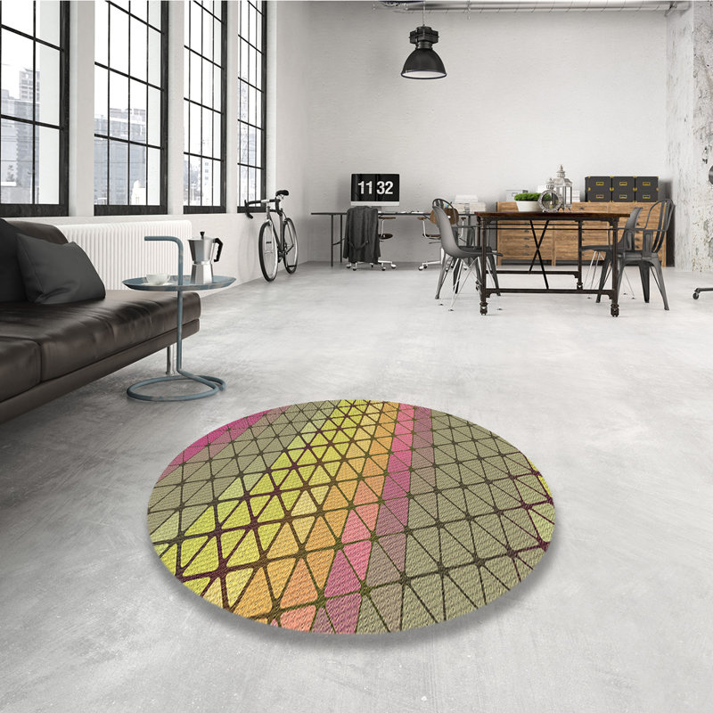 Chenille Washable Indoor Rug, Round 5'
