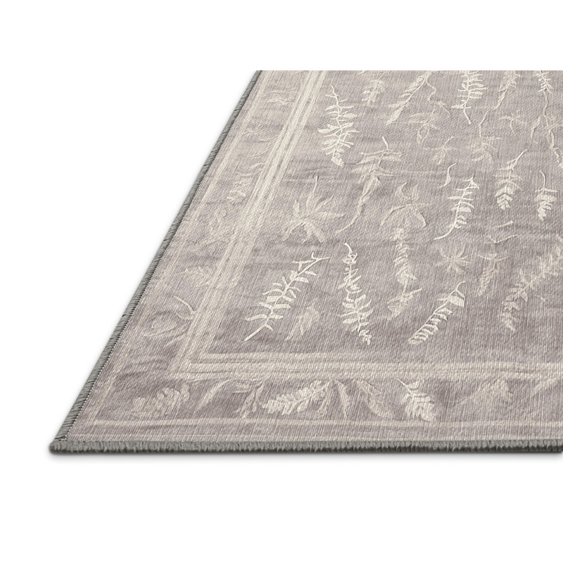 Machine Washable Gray Area Rug, Runner 2' x 5'