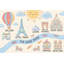 Papier peint montgolfière tour Eiffel-888227813-888227810