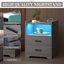 2 Drawer Bedside Table with Charging Station and Human Sensor Light-1263879228